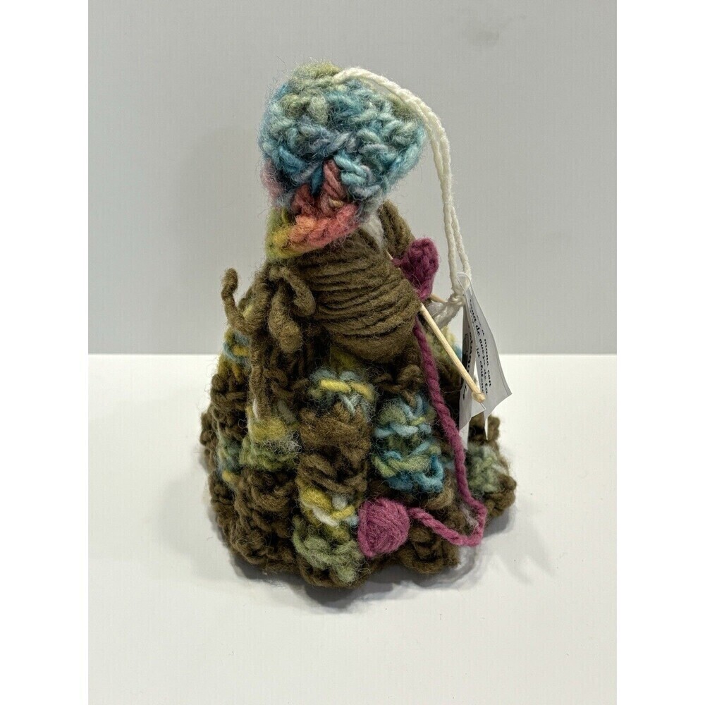 Vintage Doll Handmade Crochet Hand Knitted Patagonia Chile 6.5" Colorful - Picture 4 of 11